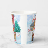 Corgi Dog in het sneeuwkersthondenhuis Papieren Bekers (Links)