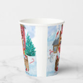 Corgi Dog in het sneeuwkersthondenhuis Papieren Bekers (Rechts)