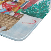 Corgi Dog in het sneeuwkersthondenhuis Snijplank (Hoek)