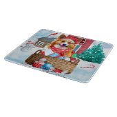 Corgi Dog in het sneeuwkersthondenhuis Snijplank (Hoek)