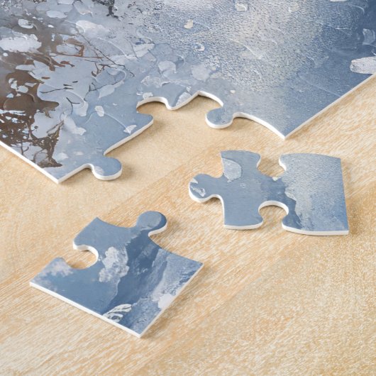 Corgi Dog in Sledge Laat het Sneeuw Kerstmis Legpuzzel (Zijkant)