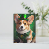 Corgi Dog in St. Patrick's Day Dress Briefkaart (Staand voorkant)