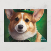 Corgi Dog in St. Patrick's Day Dress Briefkaart (Achterkant)