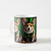 Corgi Dog in St. Patrick's Day Dress Koffiemok (Voorkant links)