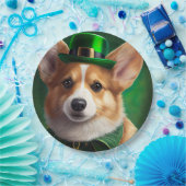 Corgi Dog in St. Patrick's Day Dress Papieren Bordje (Feest)