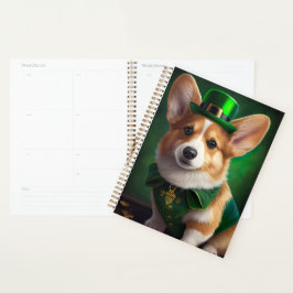 Corgi Dog in St. Patrick's Day Dress Planner