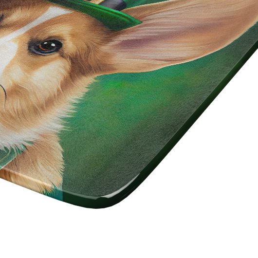 Corgi Dog in St. Patrick's Day Dress Snijplank