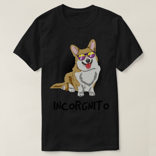Corgi Dog Incorgnito T-shirt (Design voorkant)