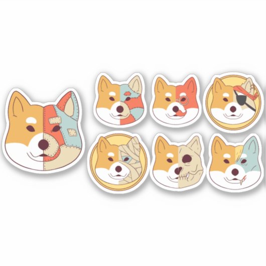 CORGI DOG KARAKTER SET STICKER (Voorkant)
