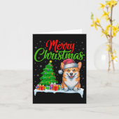 Corgi Dog Kerstboom Lights Funny Xmas Corgi D Kaart (Gele Bloem)