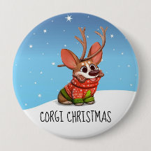 Corgi Dog kerstButton