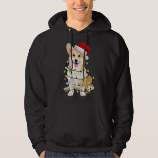 Corgi Dog kerstlicht Hoodie
