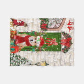 corgi Dog Kerstmis Fleece Deken (Voorkant (Horizontaal))