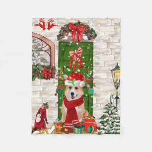 corgi Dog Kerstmis Fleece Deken