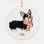 Corgi Dog Kerstmis Keramisch Ornament (Achterkant)