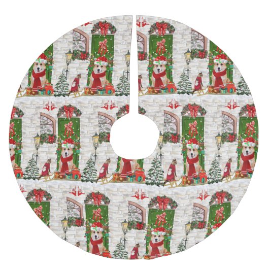 corgi Dog Kerstmis Kerstboom Rok (Voorkant)