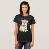 Corgi Dog Kerstmis Licht Mam Pap T-shirt (Voorkant volledig)