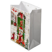 corgi Dog Kerstmis Medium Cadeauzakje (Voorkant Gekanteld)