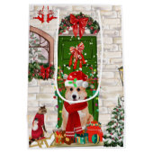 corgi Dog Kerstmis Medium Cadeauzakje (Achterkant)