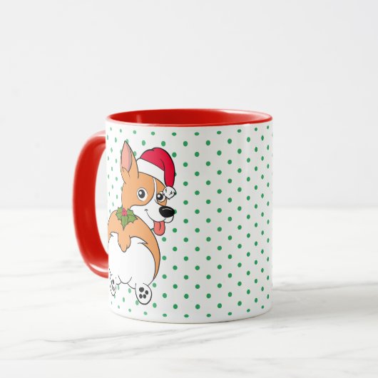 Corgi Dog Kerstmis Mok (Voorkant links)