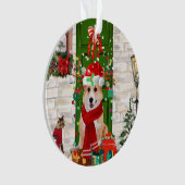 corgi Dog Kerstmis Ornament (voorkant)