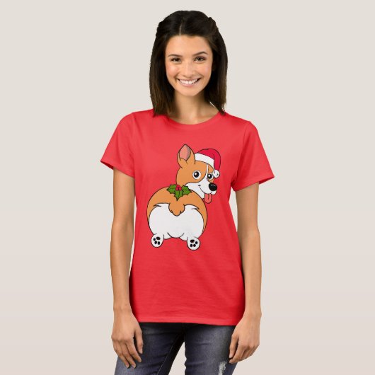 Corgi Dog Kerstmis T-Shirt (Voorkant volledig)
