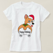 Corgi Dog Kerstmis T-Shirt (Design voorkant)