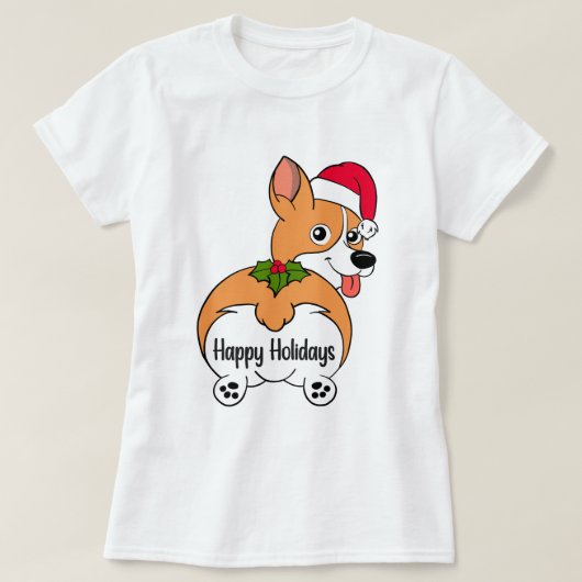 Corgi Dog Kerstmis T-Shirt (Design voorkant)