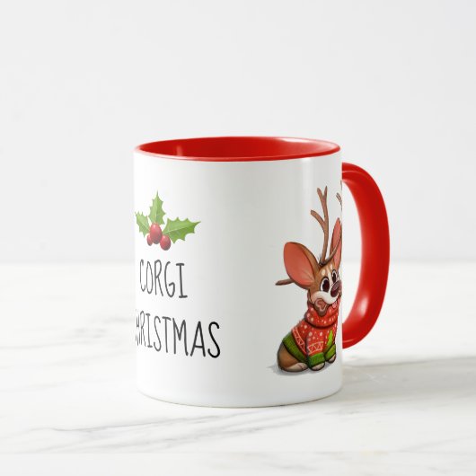 Corgi Dog kerstMok Mok (Voorkant rechts)