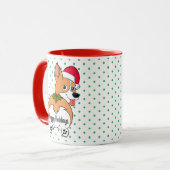 Corgi Dog kerstMok Mok (Voorkant links)