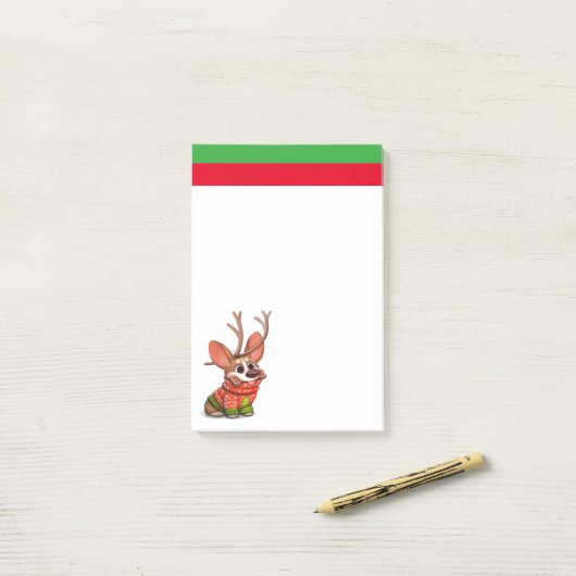 Corgi Dog-kerstnotities Post-it® Notes (Op bureau)