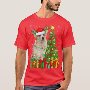 Corgi Dog Lighting Xmas - kerstboom Santa Hat Corg T-shirt