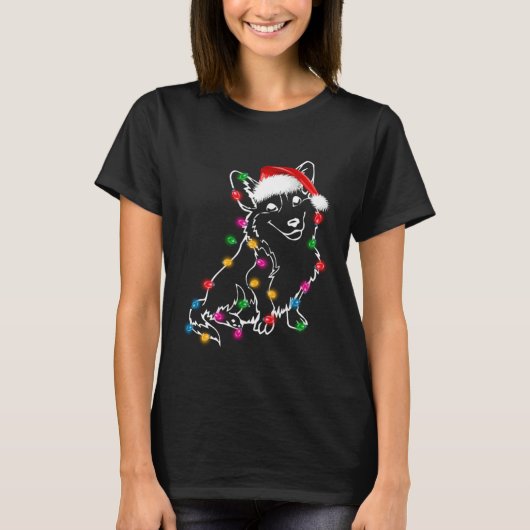 Corgi Dog Lights Christmas Matching Family T-shirt (Voorkant)