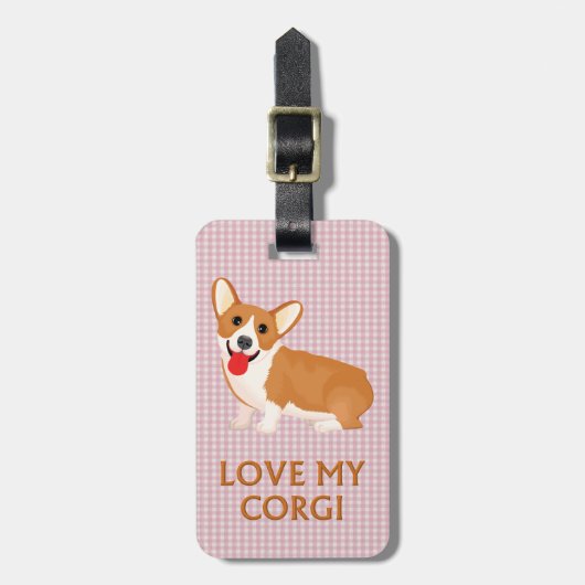 corgi dog love bagagelabel (Voorkant verticaal)