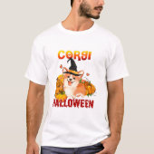 Corgi Dog Love Witch Pumpkin T-shirt (Voorkant)