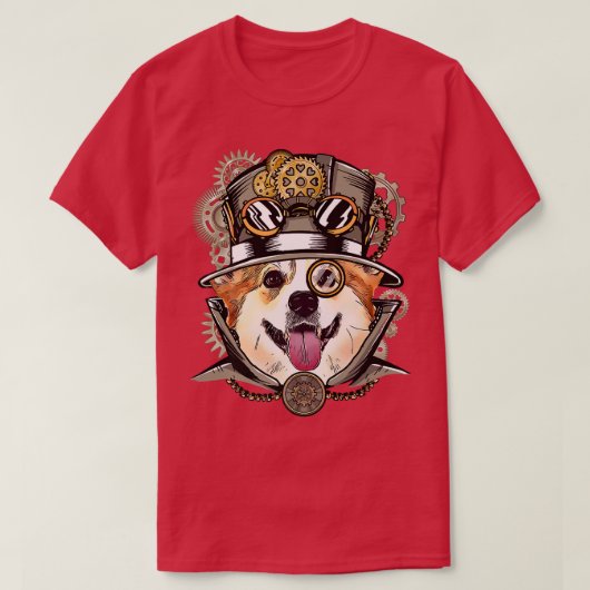 Corgi Dog Medieval Victoriaans Gothic Steampunk238 T-shirt (Design voorkant)