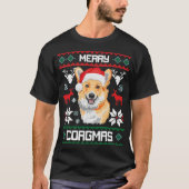 Corgi Dog Merry Corgmas Kerstmis T-Shirt Gift (Voorkant)