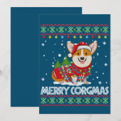 Corgi Dog Merry Corgmas Santa Corgi Ugly Christmas Kaart (Voorkant / Achterkant)