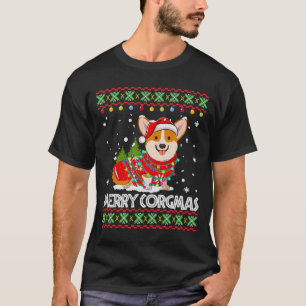 Corgi Dog Merry Corgmas Santa Corgi Ugly Kerstmis T-shirt