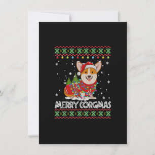 Corgi Dog Merry Corgmas Santa Hat Dog Xmas Pajama Kaart