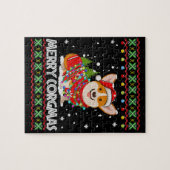 Corgi Dog Merry Corgmas Santa Legpuzzel (Horizontaal)