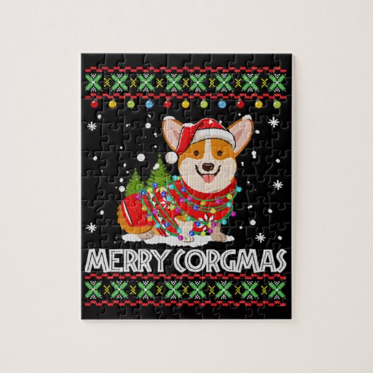 Corgi Dog Merry Corgmas Santa Legpuzzel (Verticaal)