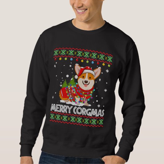 Corgi Dog Merry Corgmas Santa Trui (Voorkant)