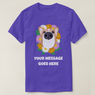 Corgi Dog met bloemen gepersonaliseerd T-shirt