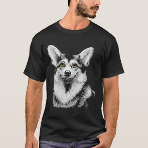 Corgi Dog Minimal Animal Line Art Realistisch Mode T-shirt