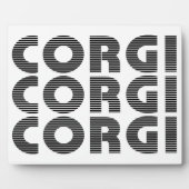 Corgi Dog Modern Black Text Fotoplaat (Voorkant)