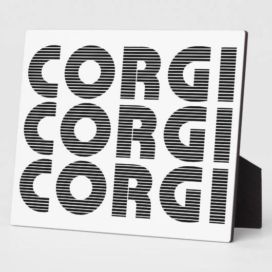 Corgi Dog Modern Black Text Fotoplaat (Zijkant)