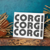 Corgi Dog Modern Black Text Fotoplaat (Zijkant)