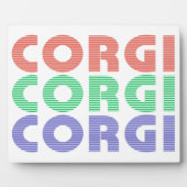 Corgi Dog Modern Colorful Text Fotoplaat (Voorkant)