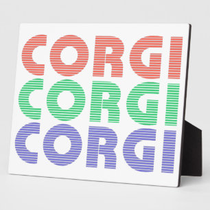 Corgi Dog Modern Colorful Text Fotoplaat